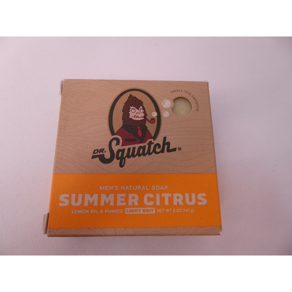 New Dr. Squatch Men's Natural Soap Summer Citrus Light Grit